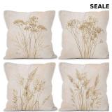 Neutral Vintage Botanical Throw Pillow Covers
