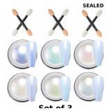 3x 6 White Chrome Nail Powder