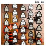Halloween Ghost Pattern Foil Fringe Curtains