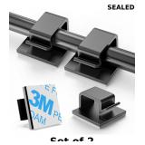 2x 100 PCS Cable Clips, Upgraded Adhesive Cord...