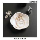 3x Mecaikru Flower Shape Ring Tray Jewelry Dish