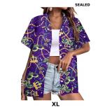 ALLTB Mardi Gras Outfit for Women Hawaii Shirts