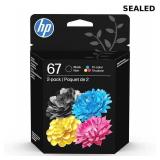 SEALED-Original HP 67 Ink Cartridges 2pk