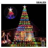 23FT Outdoor Flag Pole Christmas Tree Light Kit