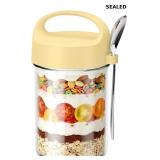 16oz Glass Storage Jar with Yellow Airtight Lid