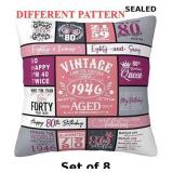 80th 1945 Birthday Gifts Ideas Throw Pillow Cover