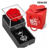 Norcalway Preserved Real Rose Necklace
