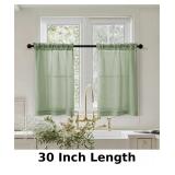 Sage Green Linen Cafe Curtains