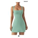 QINSEN Women's Square Neck Bodice Dress