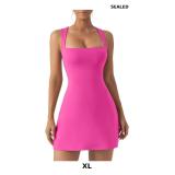 QINSEN Women's Square Neck Bodice Dress