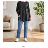 Long Sleeve Black Tunic Top