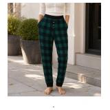 Green and Black Checkered Pajama Pants