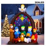 8FT Christmas Inflatables Nativity Scene Outdoor