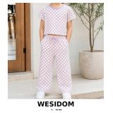 WESIDOM Purple Checkered Crop Top