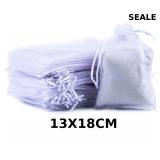 Chaton Beads 120 Pcs White Organza Bags