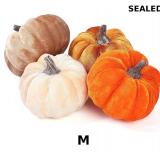 4pcs Velvet Fake Pumpkins Fall Harvest Fabric Foam