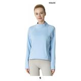 Women's Fleeced Sweatshirt - Stand-Up Turtleneck