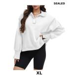 Womens Oversized Sweatshirt Long Sleeve Button
