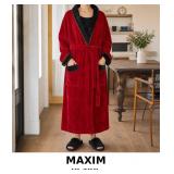 MAXIM Red Plush Robe with Pockets