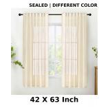 YoungsTex Beige Linen Semi Sheer Curtains