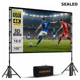 SEALED-TOWOND 100' Projector Screen with Stand