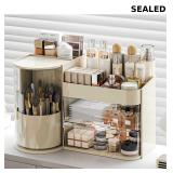 Makeup Organizer with Rotating Brush Holder