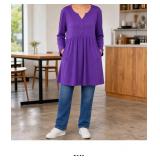 Purple Long Sleeve Tunic Dress