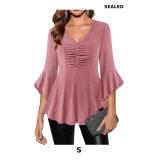 Timeson Women's Sparkly Tops Ruffle 3/4 Sleeve