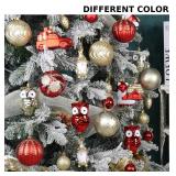 75Ct Red and Gold Woodland Christmas Ornaments Set