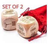 Wooden Food Takeout Dice for Couples, x2