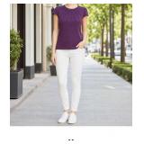 Short-sleeve Purple Pleated Top
