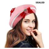 VALICLUD Women Bow Beret Wool Hat