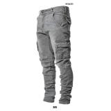 HUNGSON Men's Slim Fit Stretch Jeans Ripped Skinny