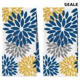 Artoid Mode Dark Blue Dahlia Floral Kitchen Towels
