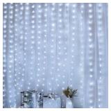 2 Pack Curtain Lights, 600 LED