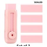 3x 4+1 Pack Rubber Pink Erasers Sliding...