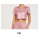 Pink Shiny Crop Top
