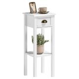 HOMCOM Narrow End Table with Drawer and Shelf