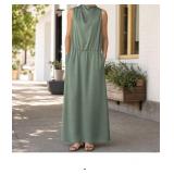 Sleeveless Green Maxi Dress