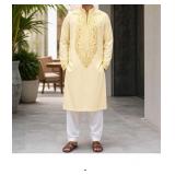Yellow Embroidered Kurta