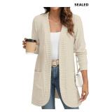 YSYOKOW Women Long Sleeve Open Front Cardigan