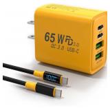 65W USB C Charger with Cable