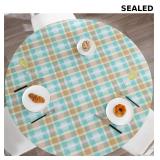 Walrus Round Vinyl Fitted Tablecloth with Flannel