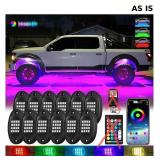 AS IS-12Pods Segmented RGB LED Rock Lights Kit