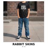 RABBIT SKINS Black Graphic T-Shirt