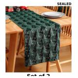 2x Christmas Tree Soft Plush Faux Fur Table runner