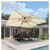 PURPLE LEAF 10' x 10' Wood Cantilever Umbrella