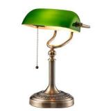 Glass Banker Desk Lamp