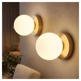 JDCQKHA Battery Wall Sconce Set of 2, Gold