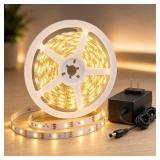 LED Strip Lights with Adapter, Warm White
